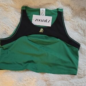 ZooZatz Green and Black Sports Bra Oregon Ducks